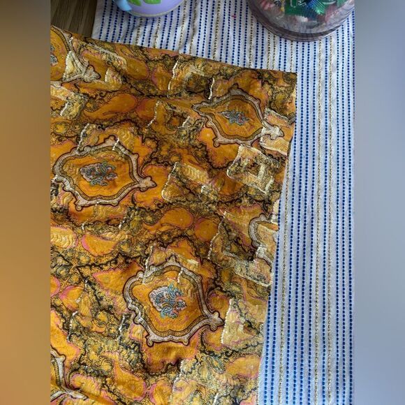 Anthropologie HD in Paris Goldspun Paisley Silk Dress Pleated size 2 Sleeveless - Picture 11 of 17